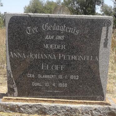 ELOFF Anna Johanna Petronella nee SLABBERT 1883-1958