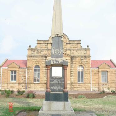 Free State, FICKSBURG, Town Hall, Cmdt.-Gen. J.I.J. FICK Memorial