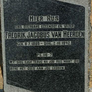 HEERDEN Frederik Jacobus, van 1880-1942