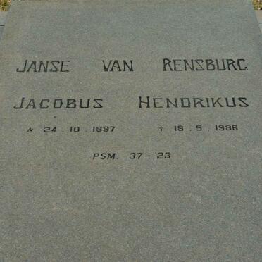 RENSBURG Jacobus Hendrikus, Janse van 1897-1986