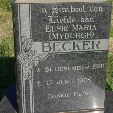 BECKER Elsie Maria nee MYBURGH 1891-1978