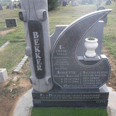 BEKKER Sonette nee BARNARD 1949-2009