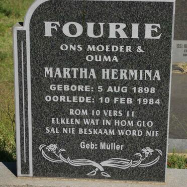 FOURIE Martha Hermina nee MULLER 1898-1984