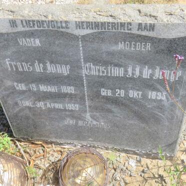 JONGE Frans, de 1889-1953 &amp; Christina J.J. 1895-