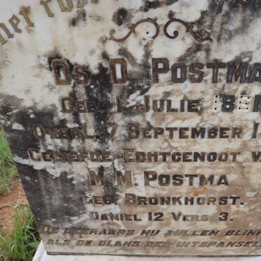 POSTMA D. 1861-1919 