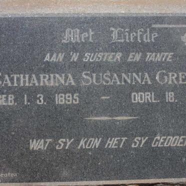 GREYLING Catharina Susanna 1895-1972