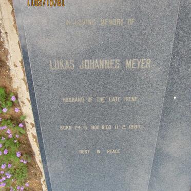 MEYER Lukas Johannes 1900-1987 &amp; Irene 1905-1983