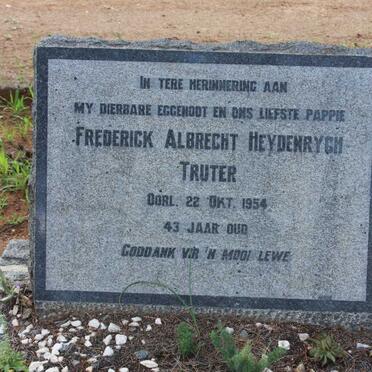 TRUTER Frederick Albrecht Heydenrych -1954