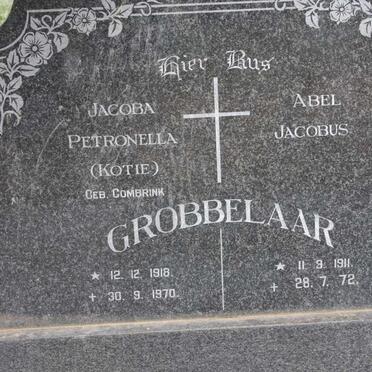 GROBBELAAR Abel Jacobus 1911-1972 &amp; Jacoba Petronella COMBRINK 1918-1970