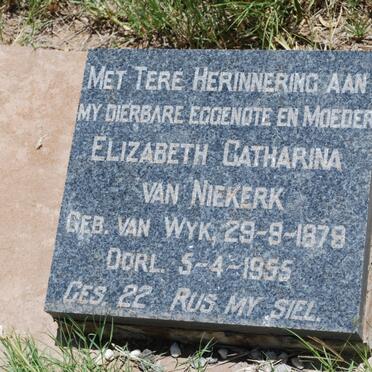 NIEKERK Johannes Bekker, van  1878-1969 &amp; Elizabeth Catharina VAN WYK 1879-1955