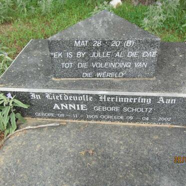 OLIVIER Annie nee SCHOLTZ 1905-2002