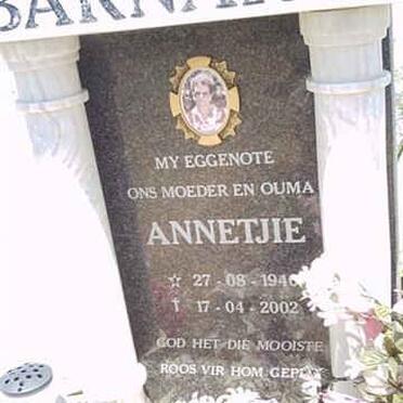 BARNARD Annetjie 194?-2002