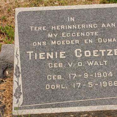 COETZEE Tienie nee VAN DER WALT 1904-1966