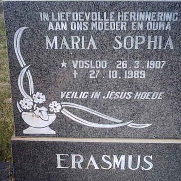 ERASMUS Maria Sophia 1907-1989