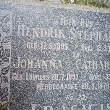 ERASMUS Hendrik Stephanus 1895-1975 &amp; Johanna Catharina LOURENS 1897-1950
