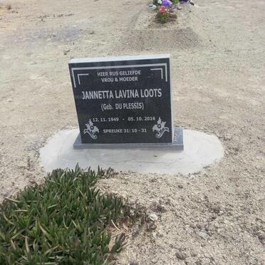LOOTS Jannetta Lavina nee DU PLESSIS 1949-2016