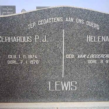 LEWIS Gerhardus P.J. 1874-1970 &amp; Helena E.J. VAN LOGGERENBERG 1881-1971