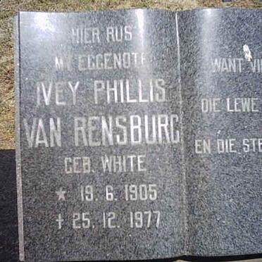 RENSBURG Ivey Phillis, van nee WHITE 1905-1977