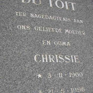 TOIT Chrissie, du 1900-1996