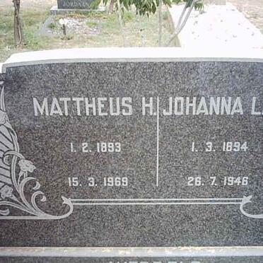 WESSEL Mattheus H. 1893-1969 &amp; Johanna L.C. 1894-1946