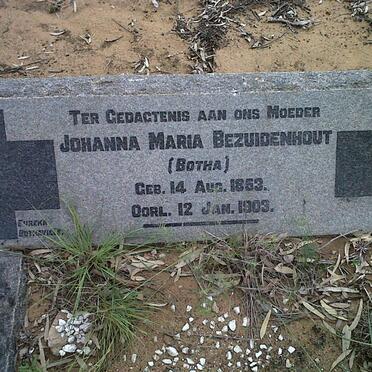 BEZUIDENHOUT Johanna Maria nee BOTHA 1853-1903