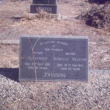 JOHNSON Alexander -1933 &amp; Isabelle Millicent -1947