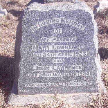 LAWRENCE John -1924 &amp; Mary-1923