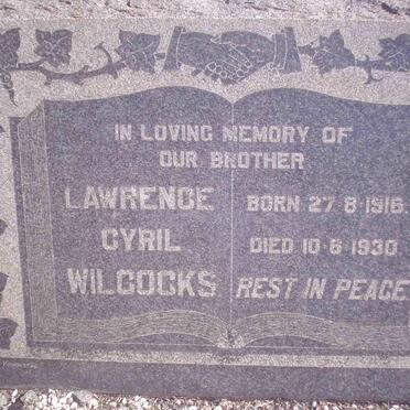 WILCOCKS Lawrence Cyril 1916-1930