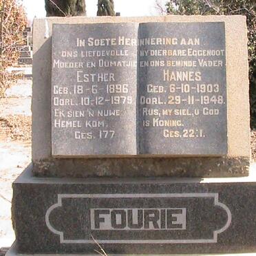 FOURIE Hannes 1903-1948 &amp; Esther 1896-1979