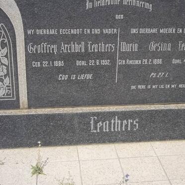 LEATHERS Geoffrey Archbell 1885-1952 &amp; Maria Gesina 1888-1958