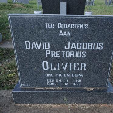 OLIVIER David Jacobus Pretorius 1931-1993