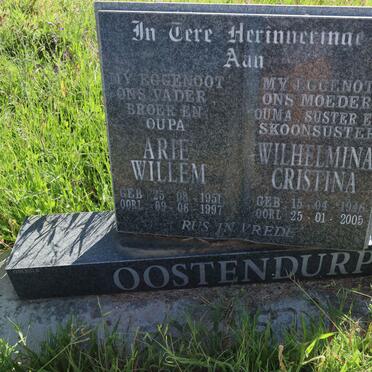 OOSTENDURP Arie Willem 1951-1997 &amp; Wilhelmina Cristina 1946-2005