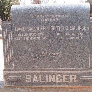 SALINGER David 1865-1945 &amp; Gertrud 1870-1947