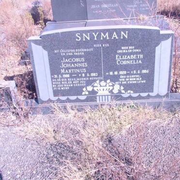 SNYMAN Jacobus Johannes Martinus 1908-1983 &amp; Elizabeth Cornelia 1920-1995