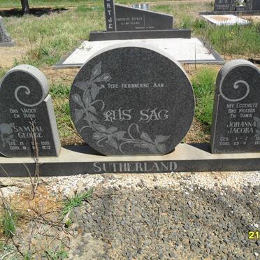 SUTHERLAND Samual George 1909-1973 &amp; Johanna Jacoba 1915-1973