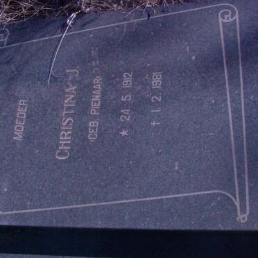 ? Lourens J.C. 1918-1988 &amp; Christina J. PIENAAR 1912-1981