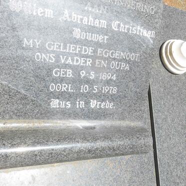 BOUWER Willem Abraham Christiaan 1894-1978 &amp; Florence Jane EMSLIE 1905-1990