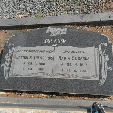 BREEDT Jacobus Theodorus 1915-1981 &amp; Maria Susanna 1917-2007