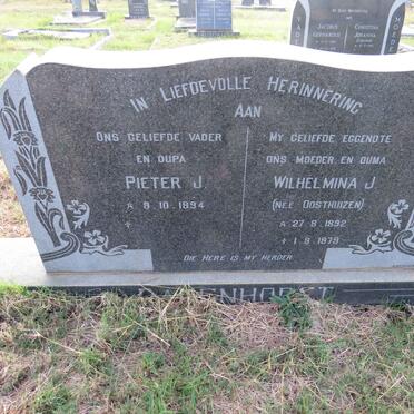 BADENHORST Pieter J. 1894- & Wilhelmina J. OOSTHUIZEN 1892-1979