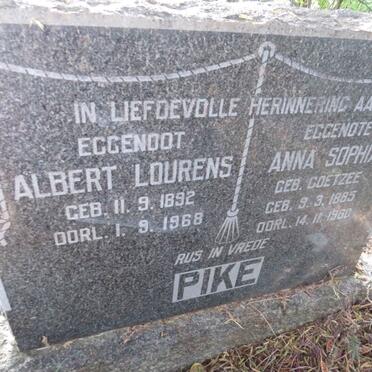 PIKE Albert Lourens 1892-1968 & Anna Sophia COETZEE 1885-1960