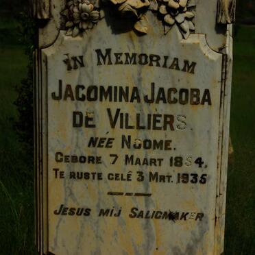 VILLIERS Jacomina Jacoba, de nee NOOME 1854-1935 _2