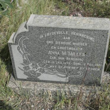 MILLER Anna M. nee VAN RENSBURG 1872-1961