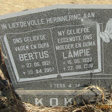 KOK Bertus 1921-2007 &amp; Lampie 1922-1998