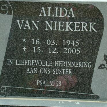 NIEKERK Alida, van 1945-2005