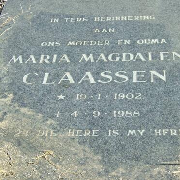 CLAASSEN Maria Magdalena 1902-1988