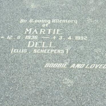 DELL Martie formerly ELLIS nee SCHEEPERS 1936-1992