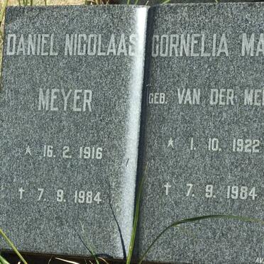 MEYER Daniel Nicolaas 1916-1984 &amp; Cornelia Maria van der MERWE 1922-1984