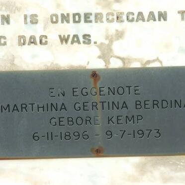 OLIVIER Marthina Gertina Berdina nee KEMP 1896-1973