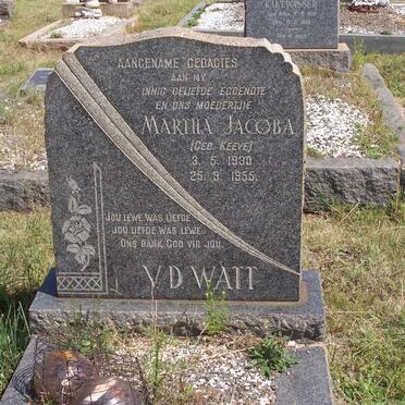 WATT Martha Jacoba, van der nee KEEVE 1930-1955