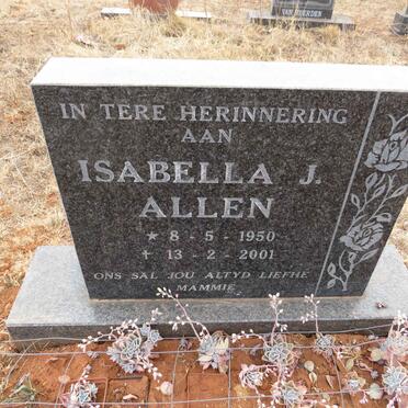 ALLEN Isabella J. 1950-2001